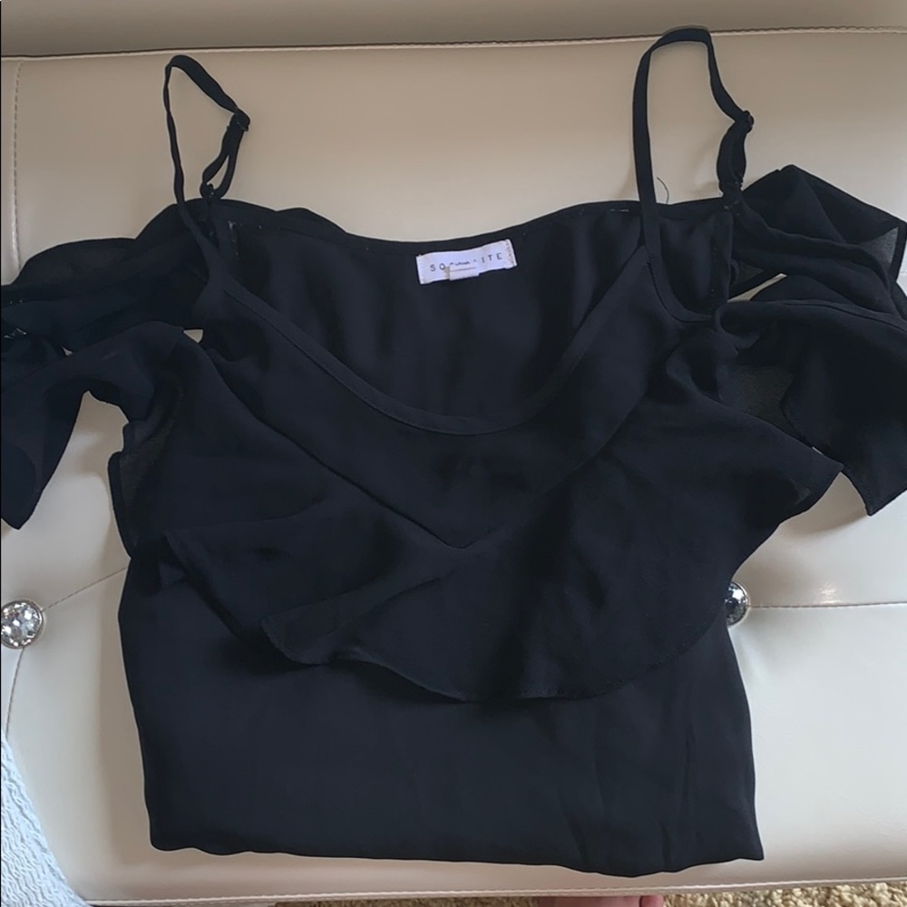 black off shoulder tank top